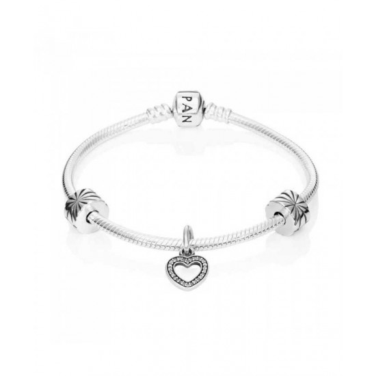 Pandora Bracelet-Sparkling Heart Complete Jewelry Buy