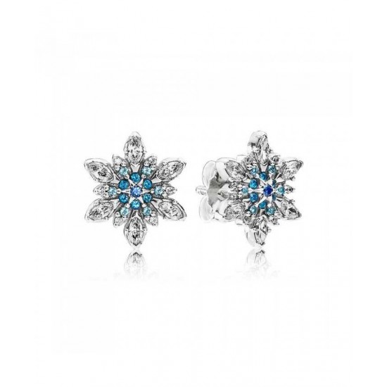Pandora Earring-Silver Crystallised Snowflake