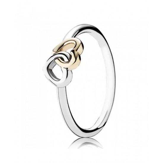 Pandora Ring-Silver 14ct Interlocked Hearts