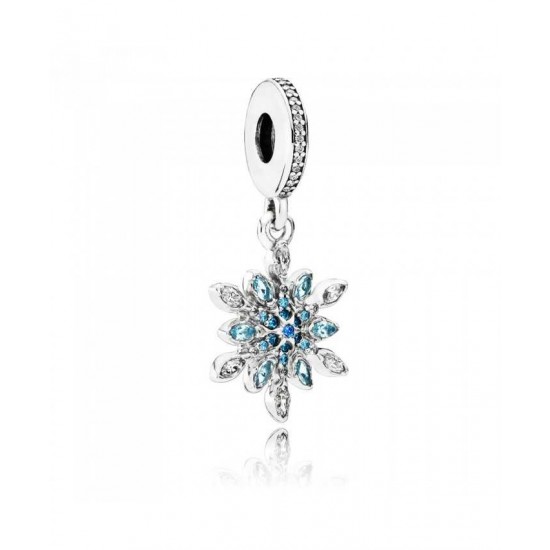 Pandora Charm-Silver Crystallised Snowflake Dropper