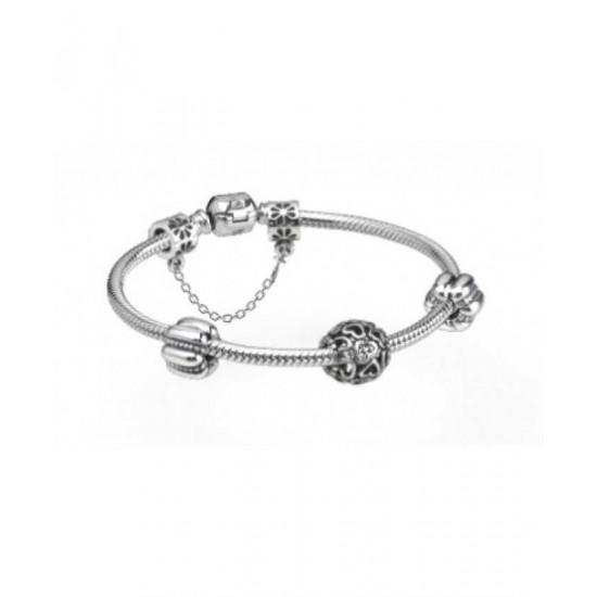Pandora Bracelet-Hearts Entwined Silver Complete