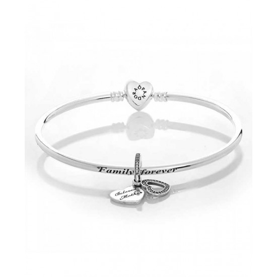 Pandora Bracelet-Silver Beloved Mother Complete Bangle