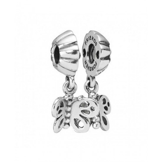 Pandora Charm-Silver Butterflies Split Bead