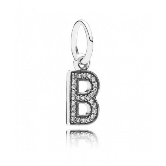 Pandora Charm-Sparkling Alphabet B Pendant