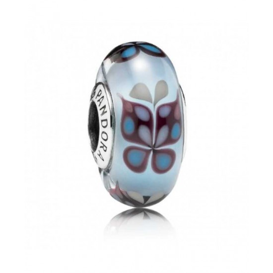 Pandora Charm-Blue Butterfly Kisses Murano