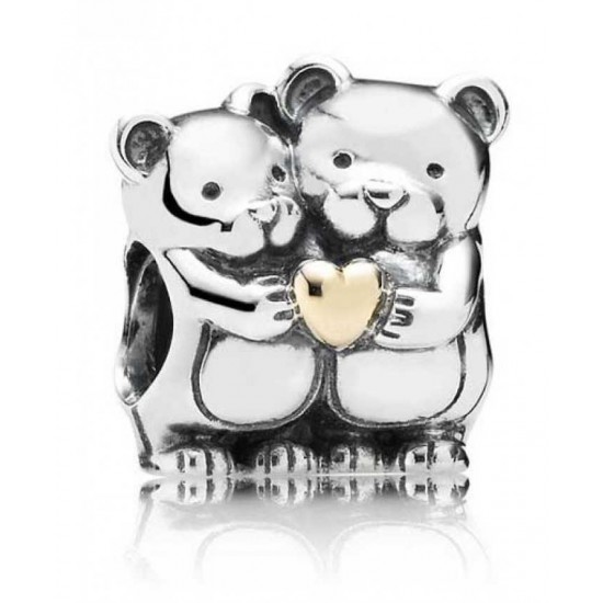 Pandora Charm-Silver 14ct Gold Teddys Heart