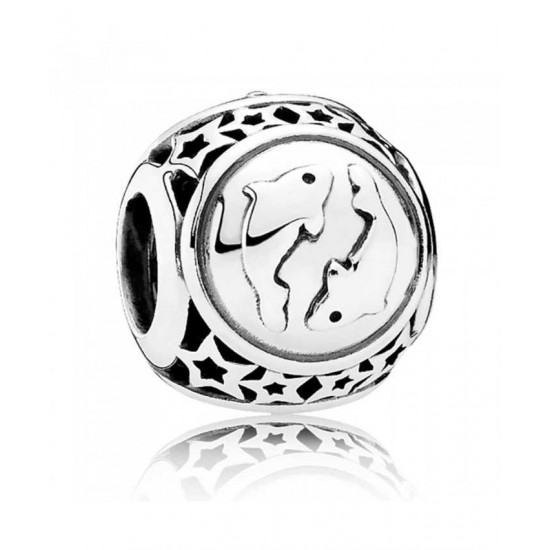 Pandora Charm-Silver Pisces Star Sign