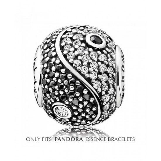Pandora Charm-Essence Silver Clear And Black Cubic Zirconia Balance
