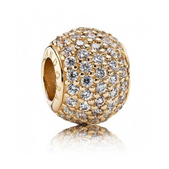 Pandora ring-14ct Gold Clear Cubic Zirconia Pave Ball