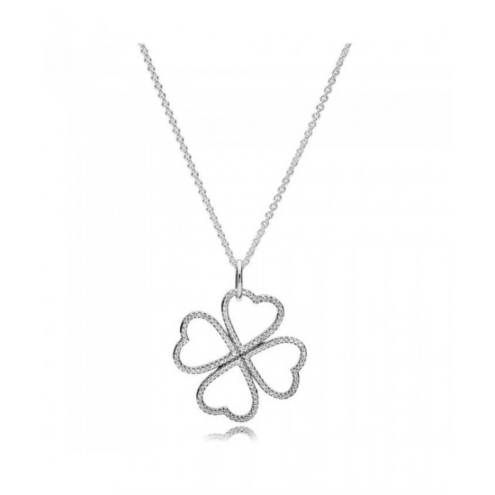 Pandora Necklace-Silver Petals Of Love
