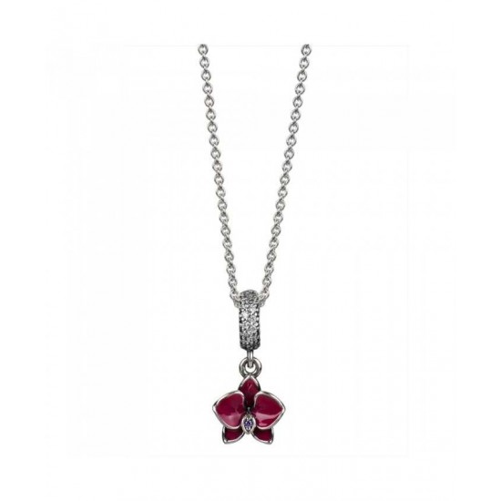 Pandora Necklace-Silver Orchid