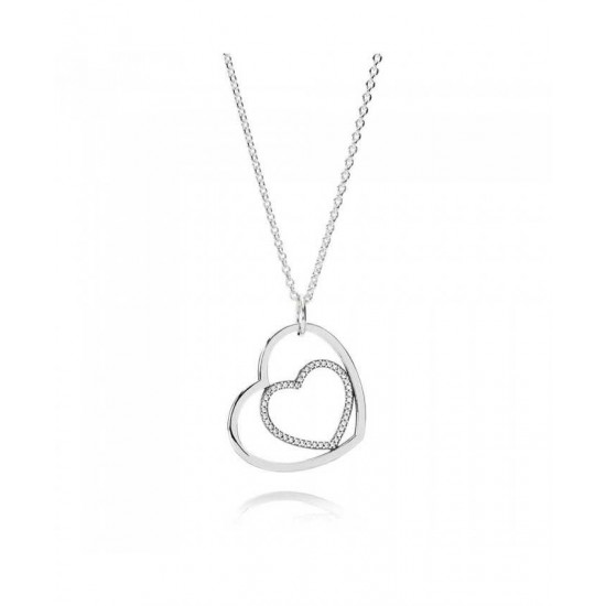 Pandora Pendant-Silver Cubic Zirconia Heart