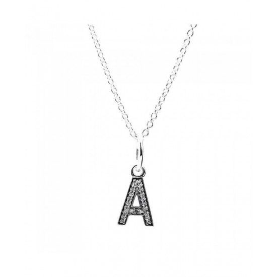 Pandora Necklace-Sparkling Alphabet A