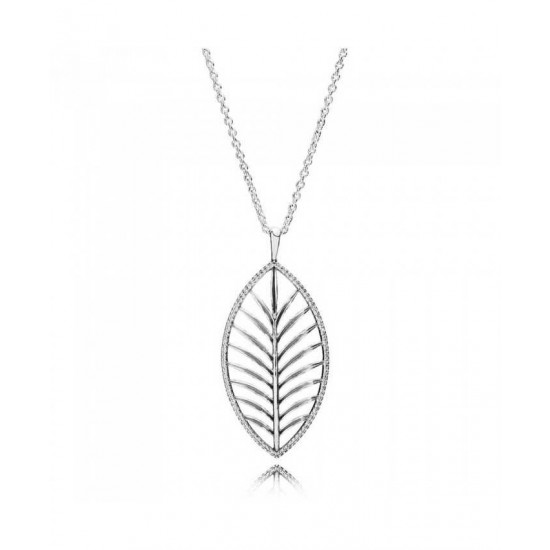 Pandora Pendant-Silver Cubic Zirconia Palm Leaf
