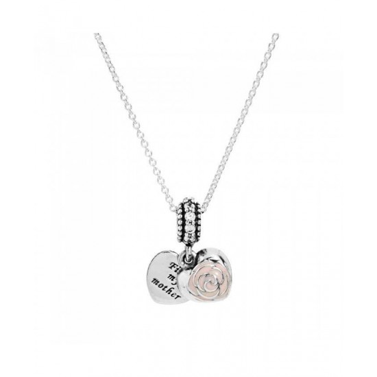 Pandora Necklace-Silver Mothers Rose