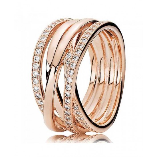 Pandora Ring-Rose Entwined Cubic Zirconia Jewelry